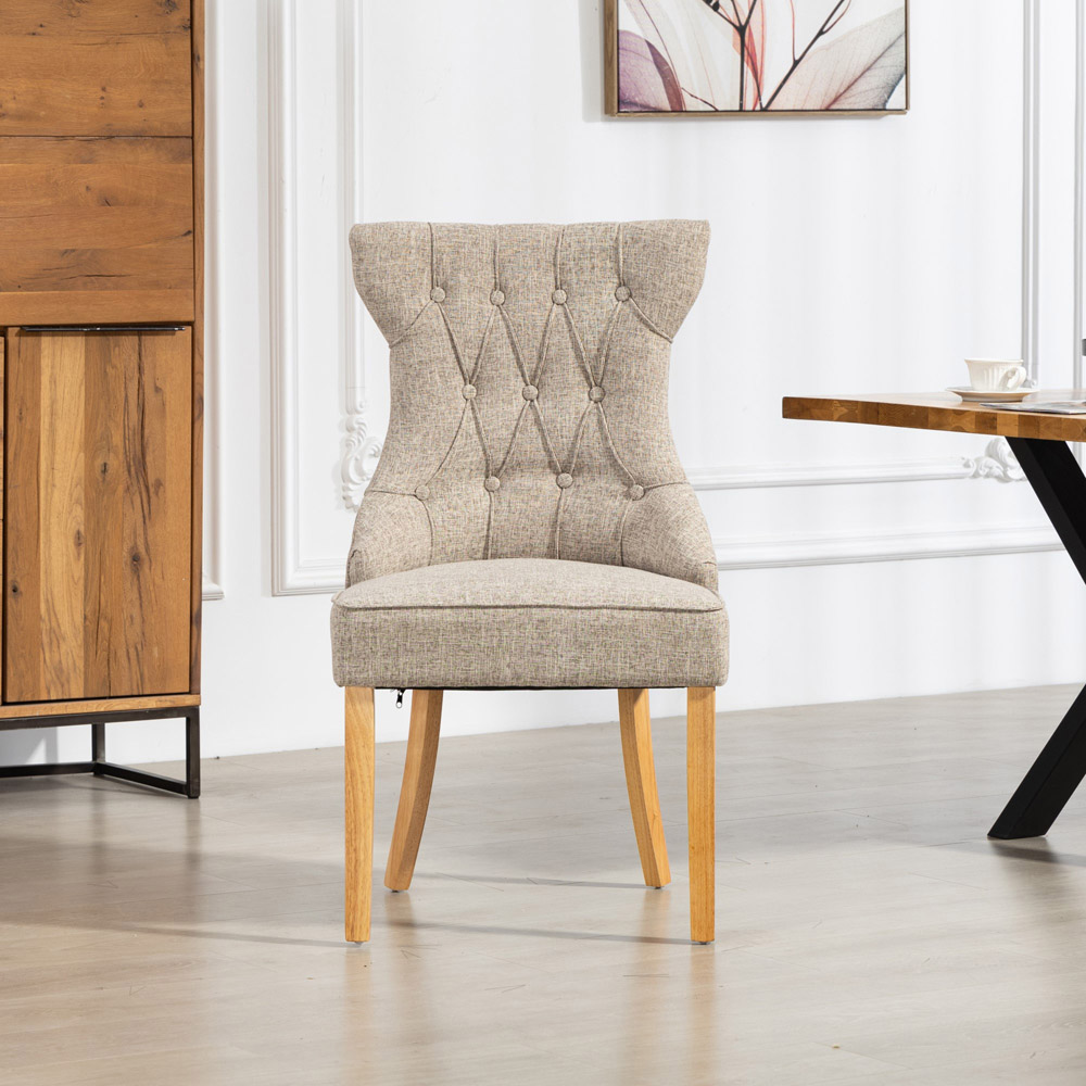 Artemis Home Tiana Set of 2 Light Brown Fabric Dining Chair Image 2