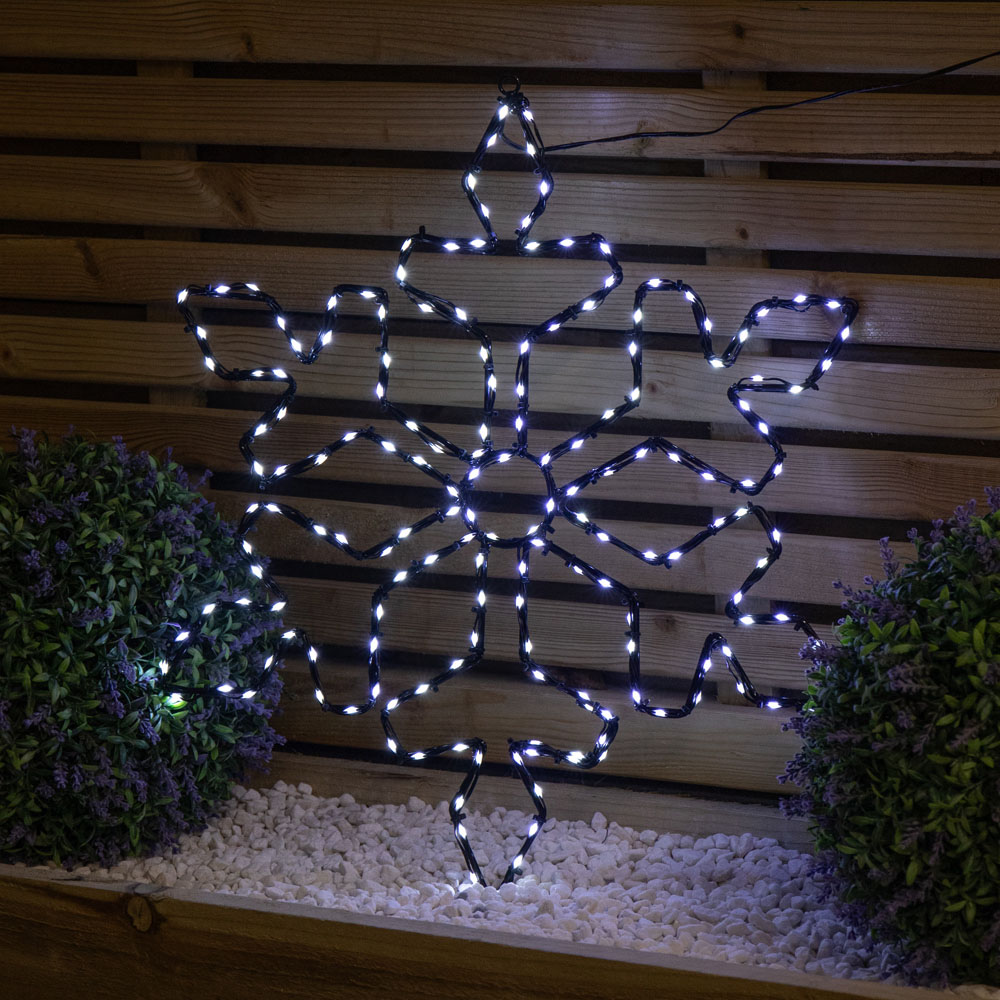 Samuel Alexander White LED FlexiBrights Light Up Metal Christmas Snowflake Decoration Image 3