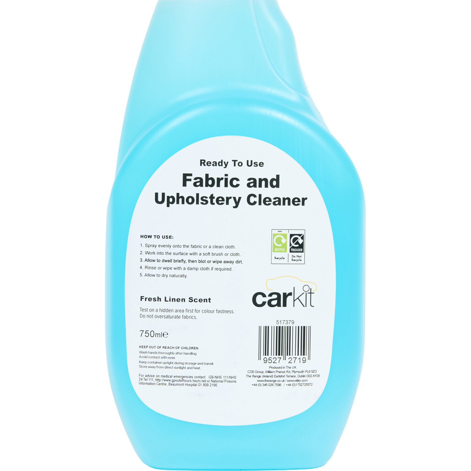 Carkit Ready To Use Fabric and Upholstery Cleaner Image 4