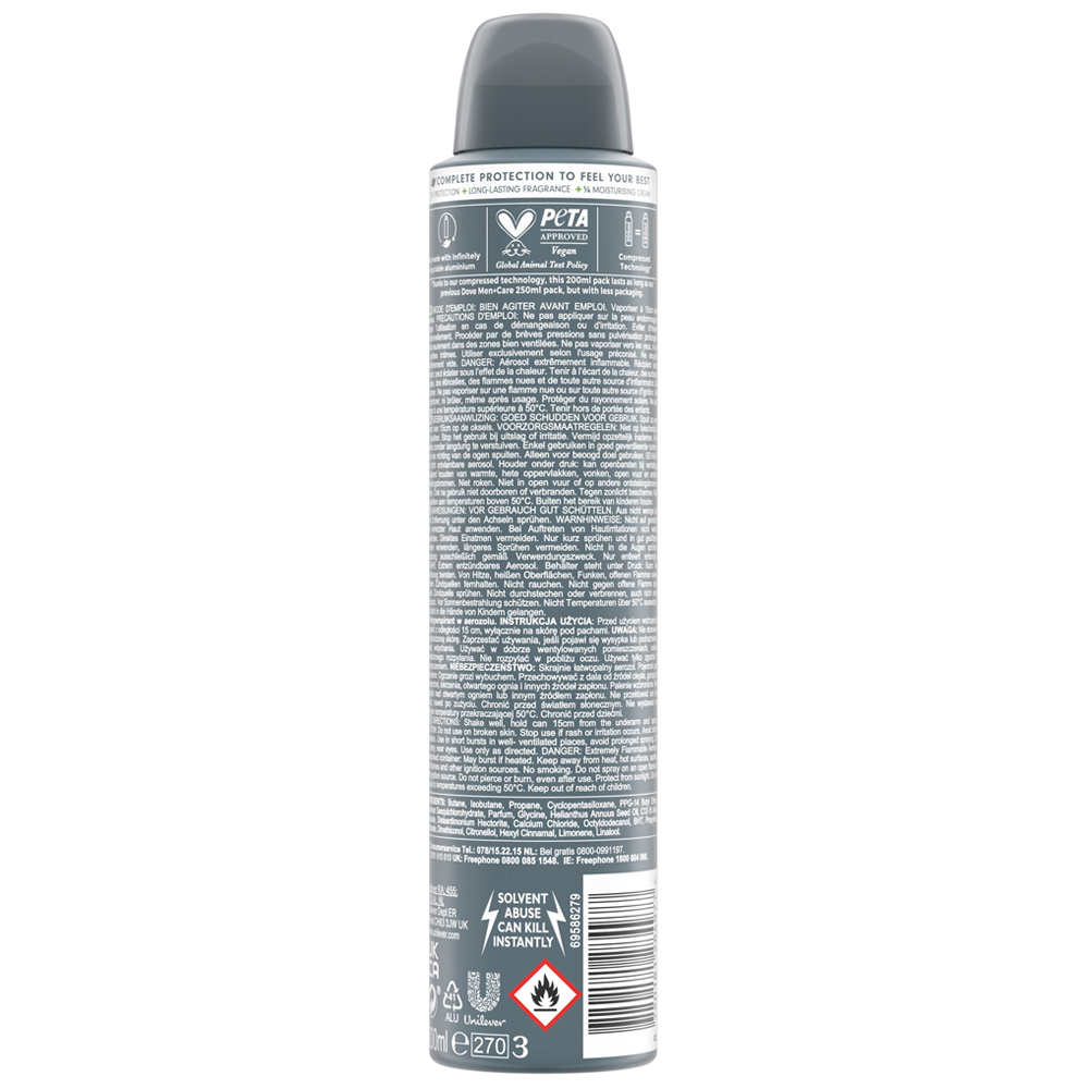 Dove Men+Care Advanced Extra Fresh Antiperspirant Deodorant Aerosol 200ml Image 2