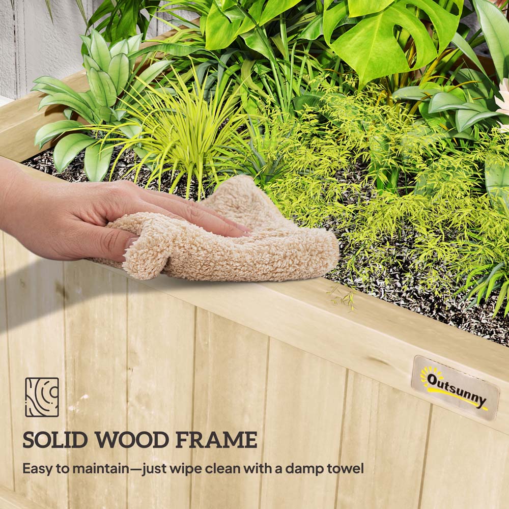 Outsunny Natural Wooden Garden Planter with Trellis 183 x 45 x 90cm Image 7