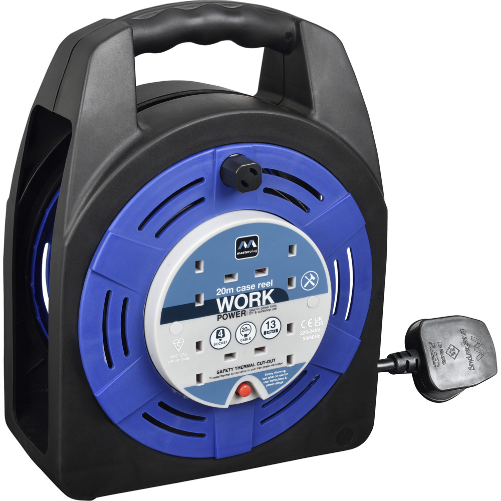 Masterplug Blue 13A 4 Socket Case Cable Reel 20m Image 1