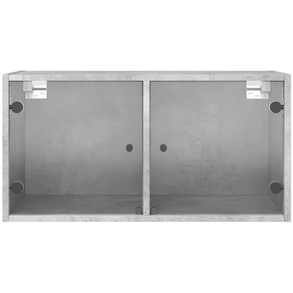 vidaXL 2 Glass Door 2 Shelf Concrete Grey Wall Cabinet Image 5
