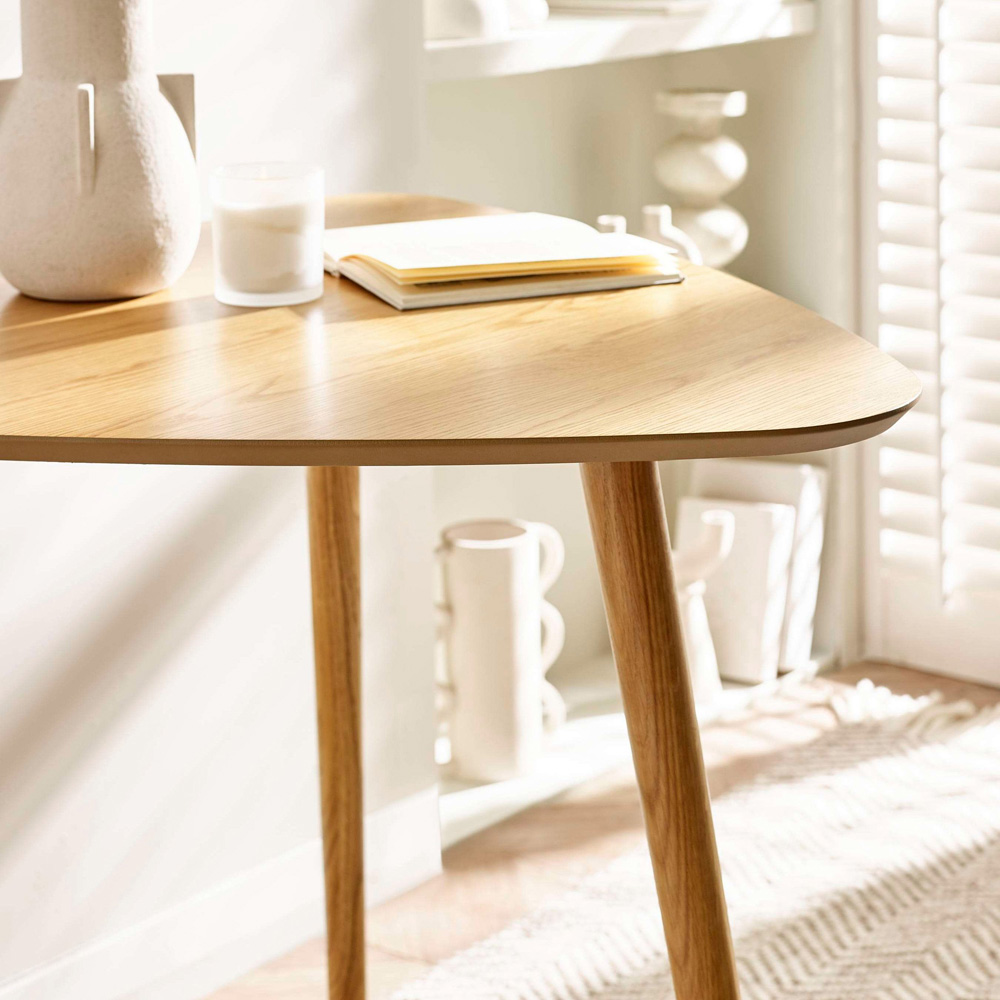 Julian Bowen Athena 3 Seater Light Oak Triangular Dining Table Image 5