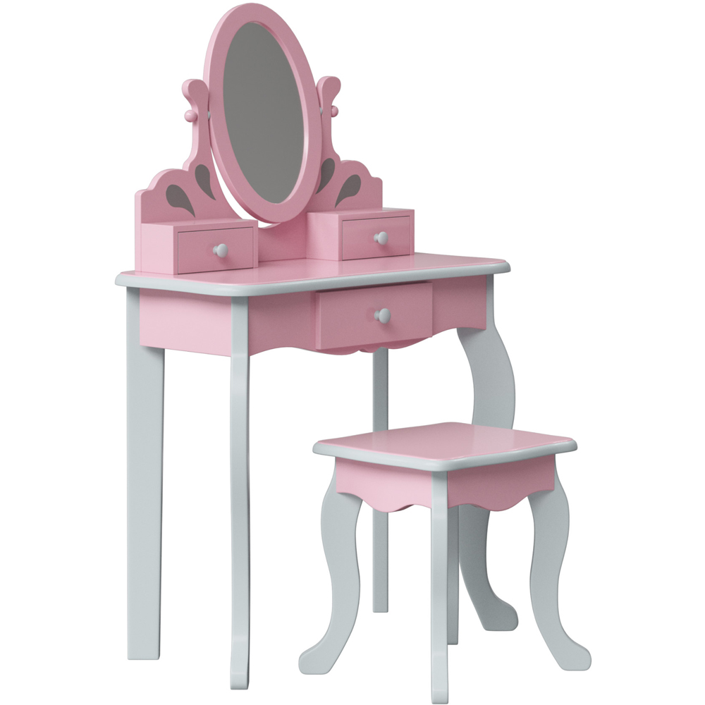 Teamson Kids Little Princess Pink and Grey Rapunzel Play Vanity Set Image 4