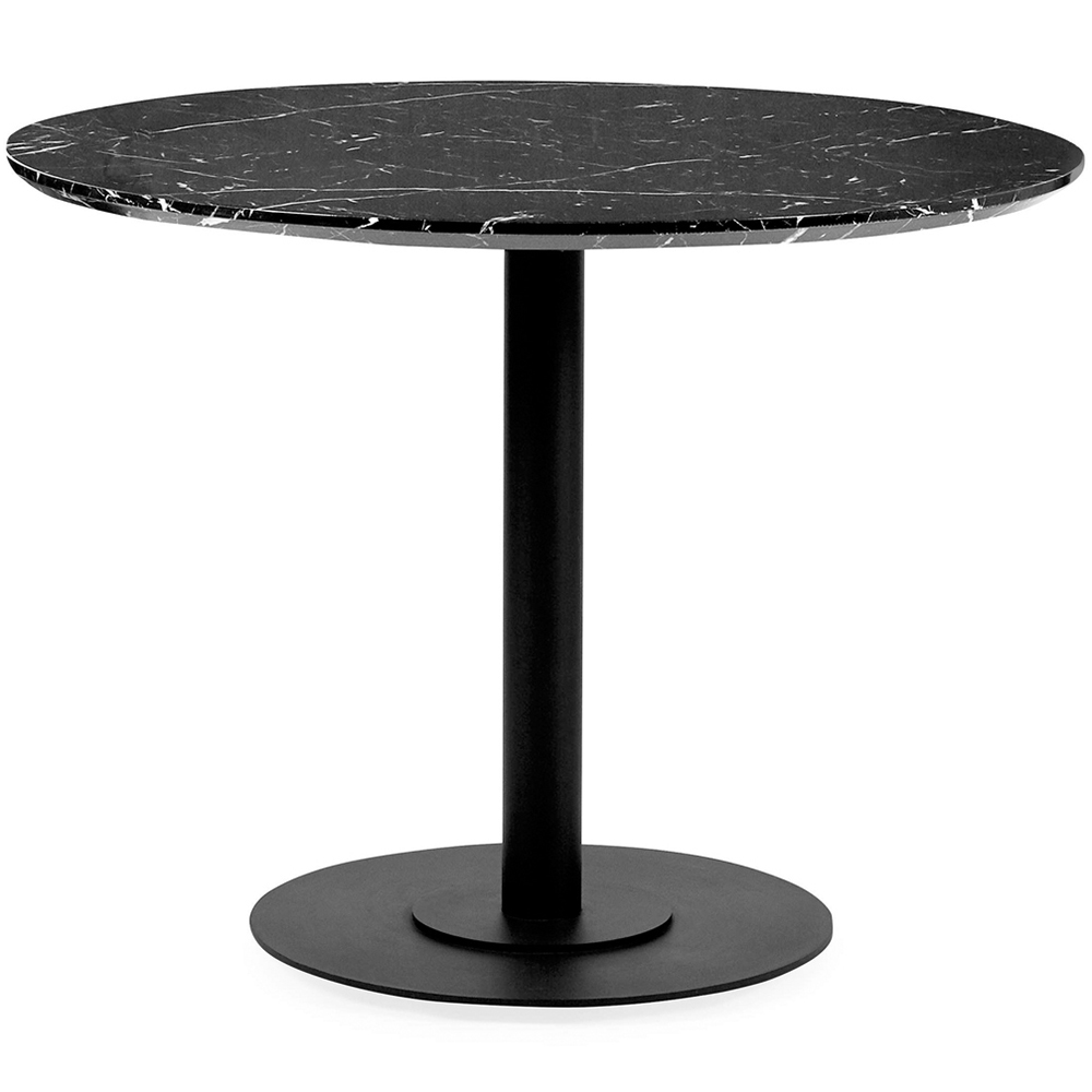 Julian Bowen Luca 4 Seater Black Marble Effect Round Pedestal Dining Table Image 2