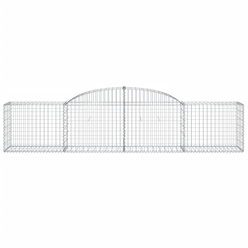 vidaXL Silver Galvanised Iron Arched Gabion Basket 300 x 50 x 60/80cm 15 Pack Image 2
