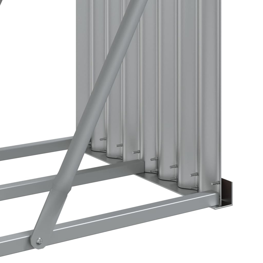 vidaXL Brown Galvanised Steel Firewood Log Holder 100 x 234 x 45cm Image 5