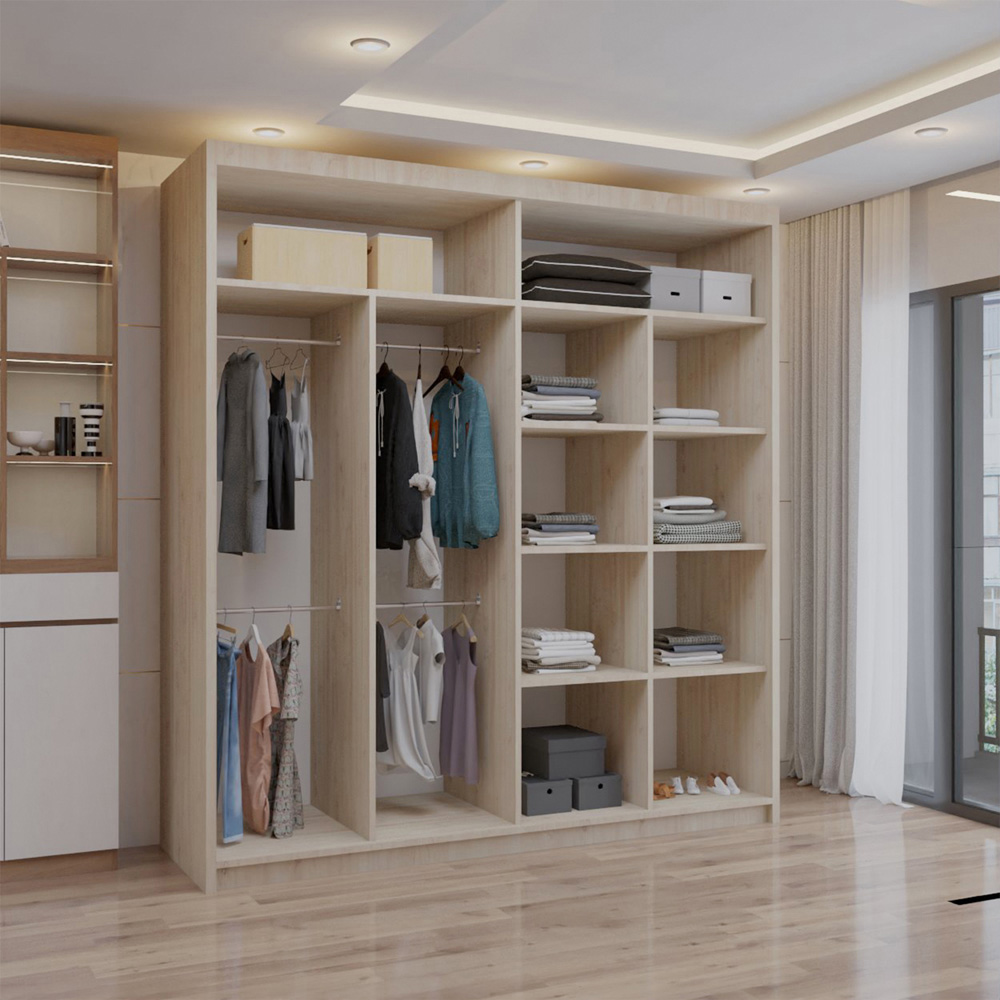 Sliding Wardrobes 4U 2 Sliding Door Oak Full Length Mirrored Wardrobe 203cm Image 2