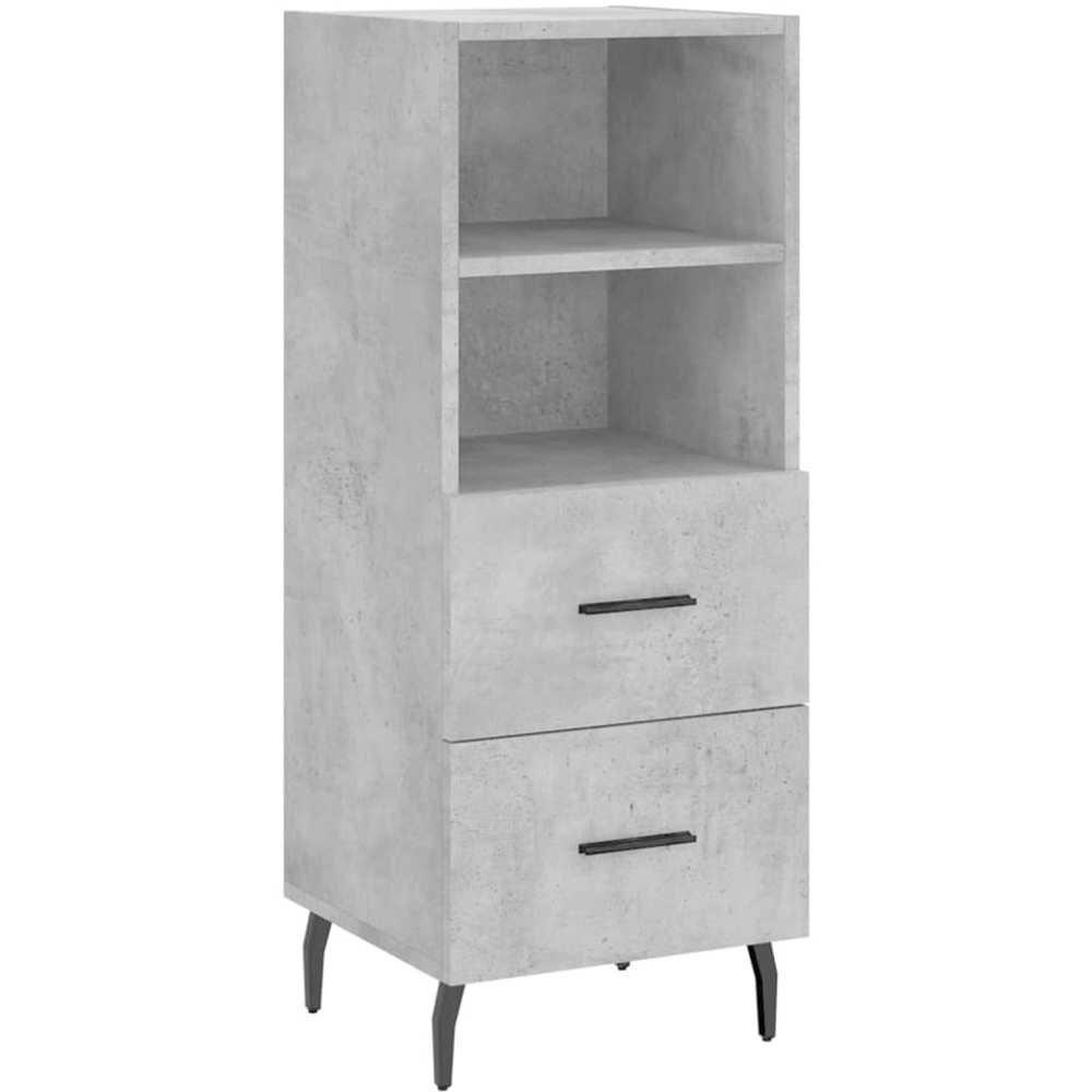 vidaXL Single Door 2 Drawer 2 Shelf Concrete Grey Highboard Image 4