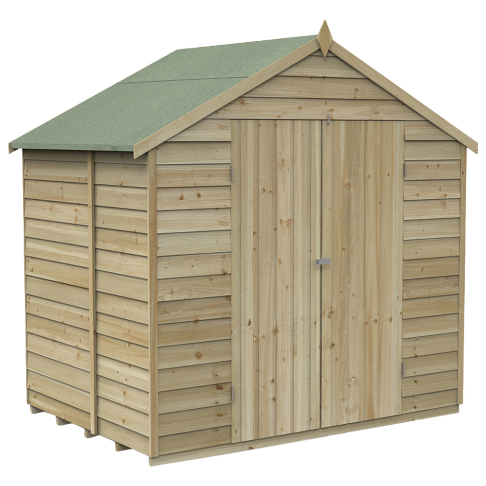 Forest Garden 7 x 5ft Double Door Pressure Treated Overlap Apex Shed Image 1
