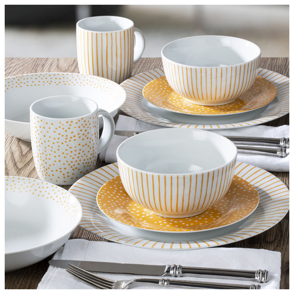 Waterside Betsy Amber Yellow 20 Piece Dinner Set Image 2