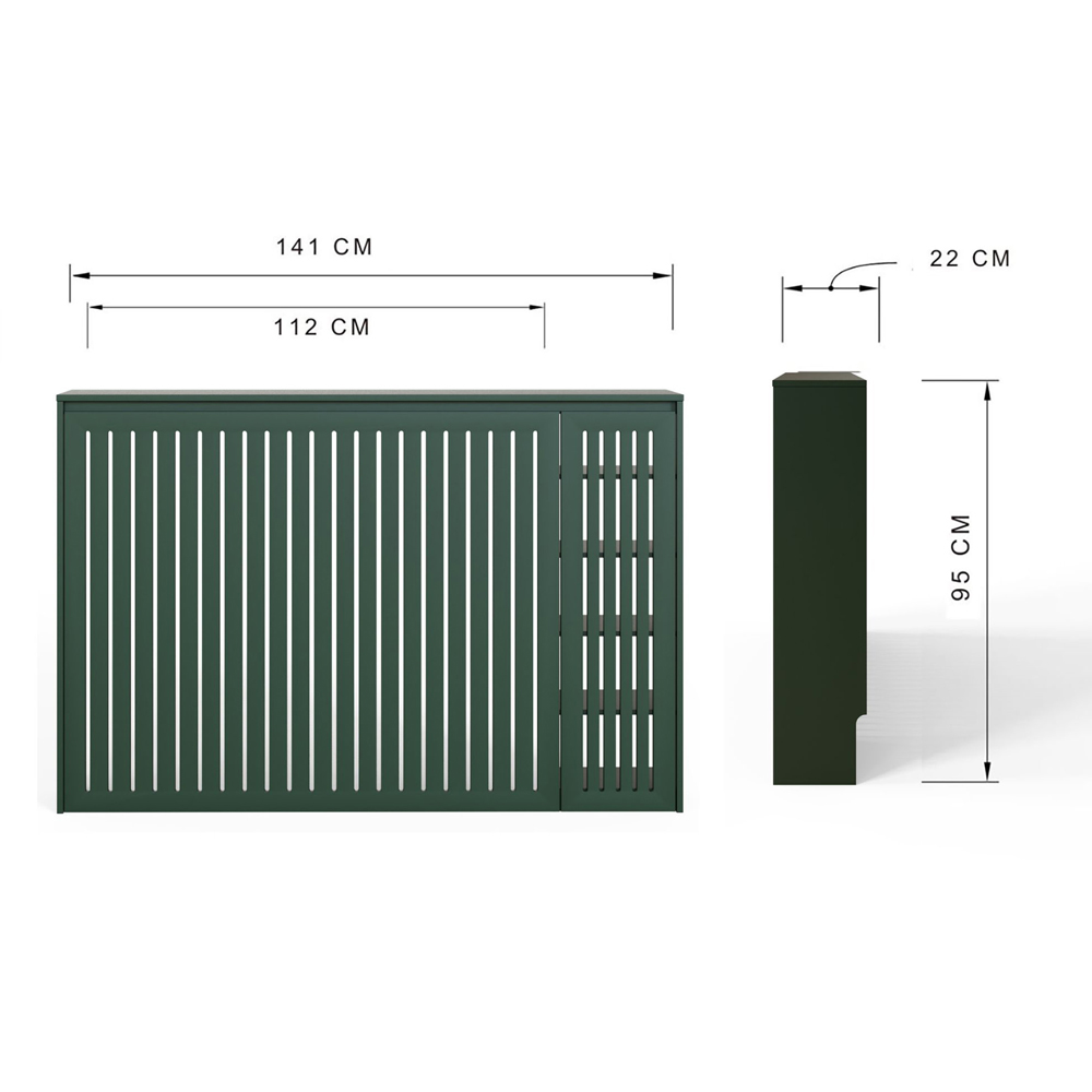 GFW Cooper Single Door Forest Green Radiator Cover Image 8
