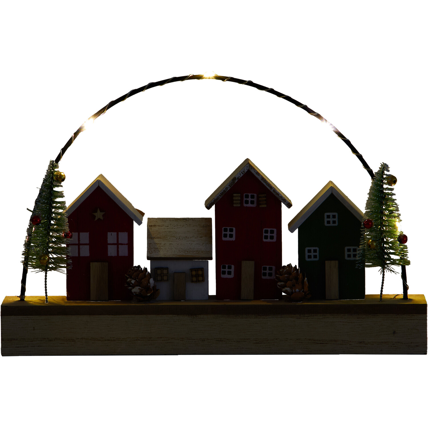 LED Wooden House Scene Decoration Image 3