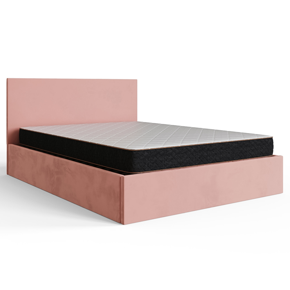 GFW Double Blush Pink Velvet End Lift Ottoman Bed Image 2