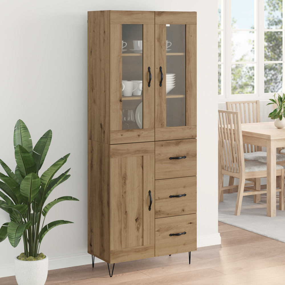 vidaXL 3 Door 3 Drawer Artisan Wood Sideboard Image