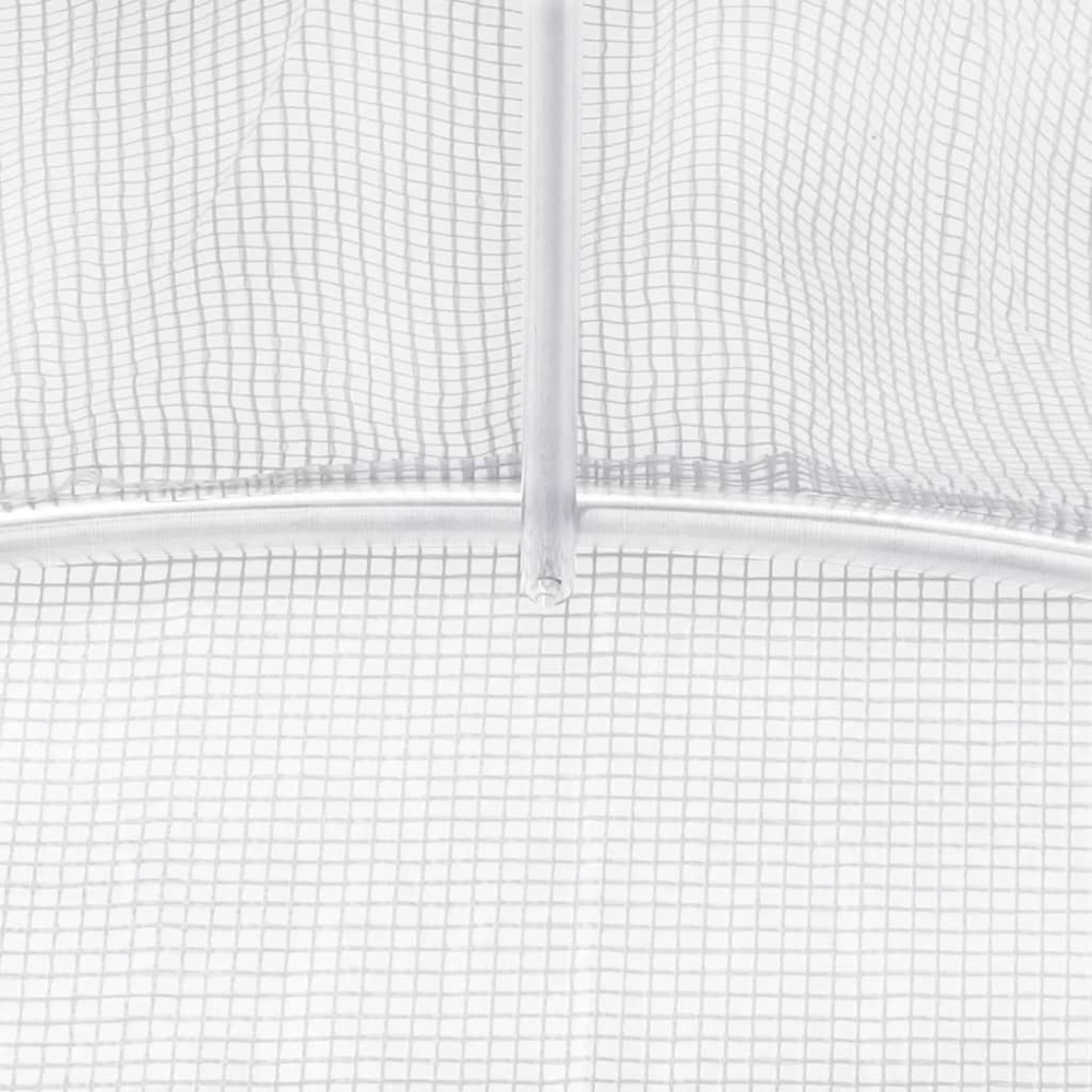 vidaXL White Polyethylene Galvanised Steel Frame 78.4 x 13.1ft Greenhouse Image 5
