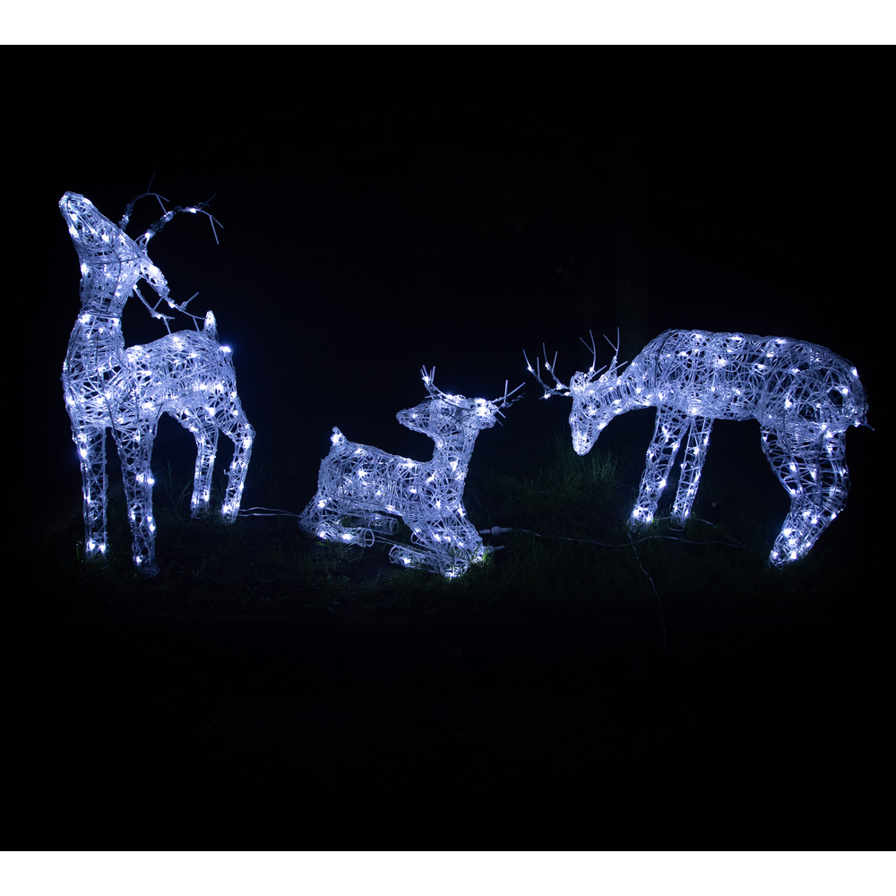 The Christmas Centre 260 LED Pre-Lit Soft Acrylic Light-Up Reindeer 3 Piece Image 2