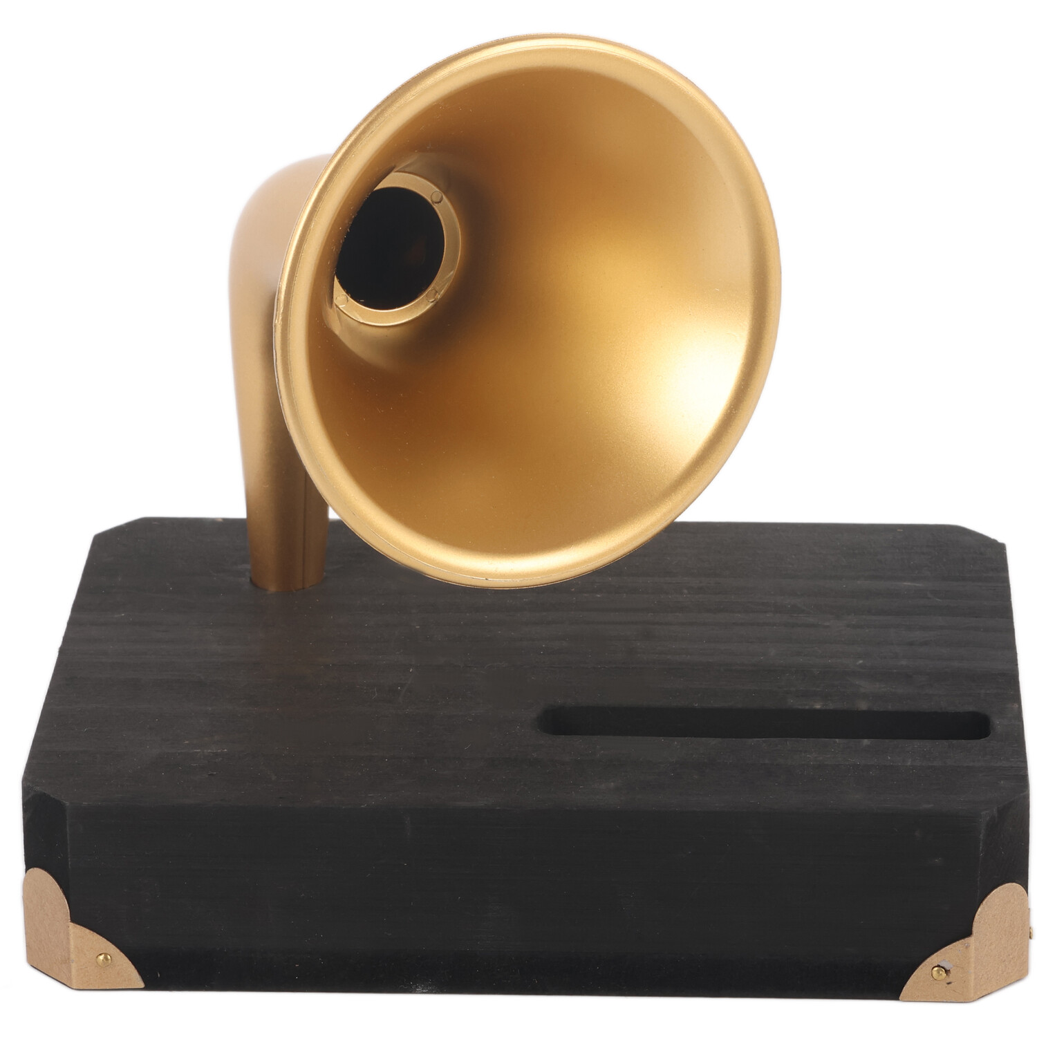 Wooden Amplifier Phone Stand Gold Image 4