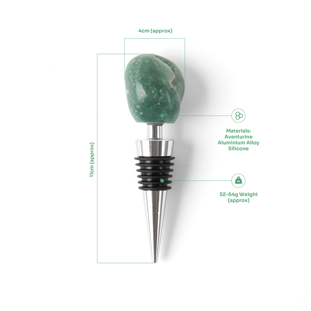 Myga Green Aventurine Crystal Bottle Stopper Image 3