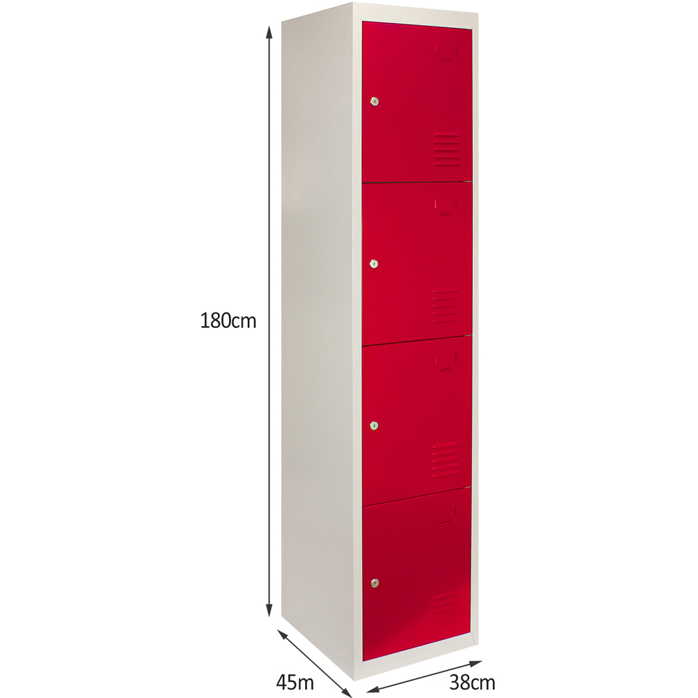 Monstershop 4 Door Red Metal Storage Locker Image 6