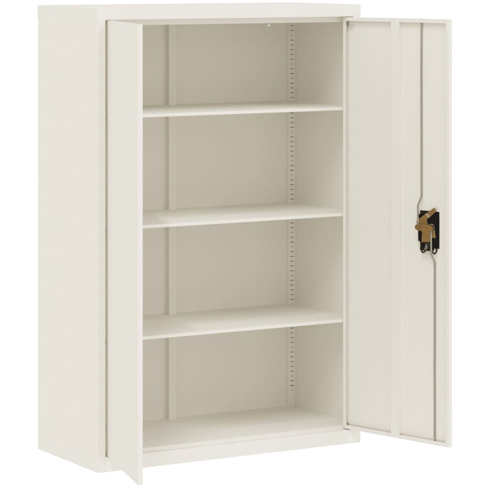 vidaXL 2 Door White Steel File Cabinet Image 4