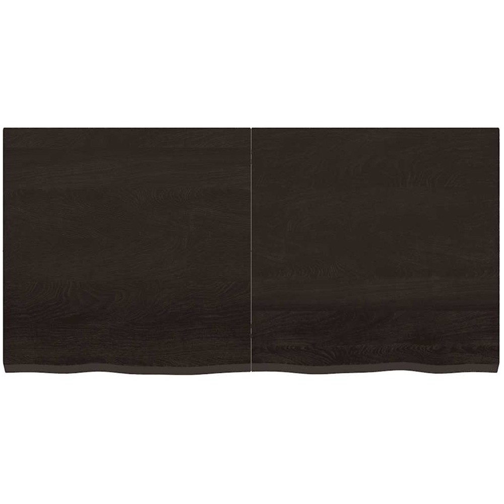 vidaXL 120 x 60 x 4cm Dark Brown Treated Solid Wood Oak Wall Shelf Image 2
