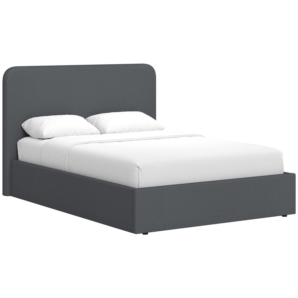 FWStyle Small Double Grey Upholstered Lift Up Ottoman Bed Frame Image 2