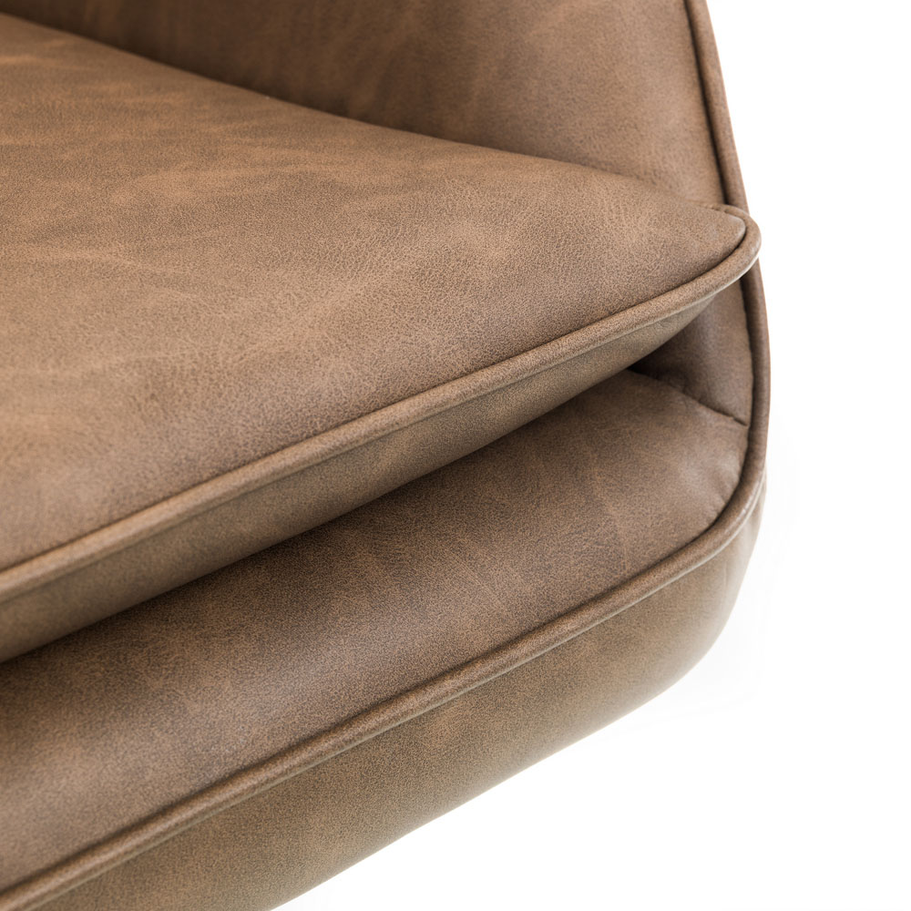 Julian Bowen Bowery Brown Faux Leather Swivel Chair Image 5