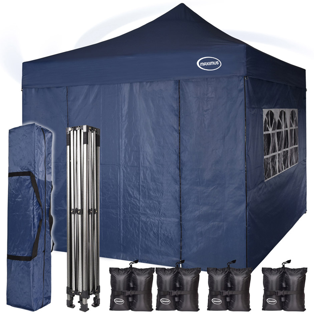 Maximus Blue Pop Up Outdoor Gazebo with Removable Sides 3 x 3m Image 3