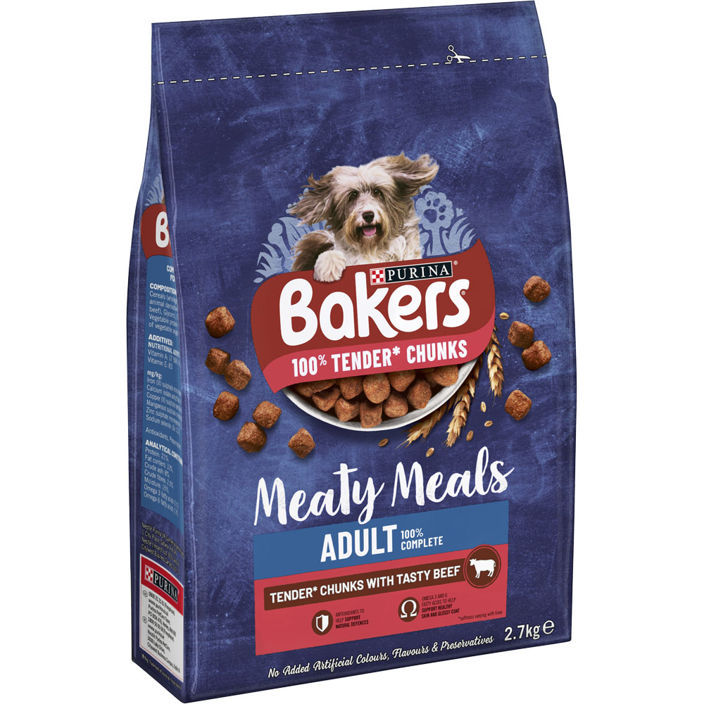 Bakers Meaty Meals Adult Dry Dog Food Beef 2.7kg Image 2