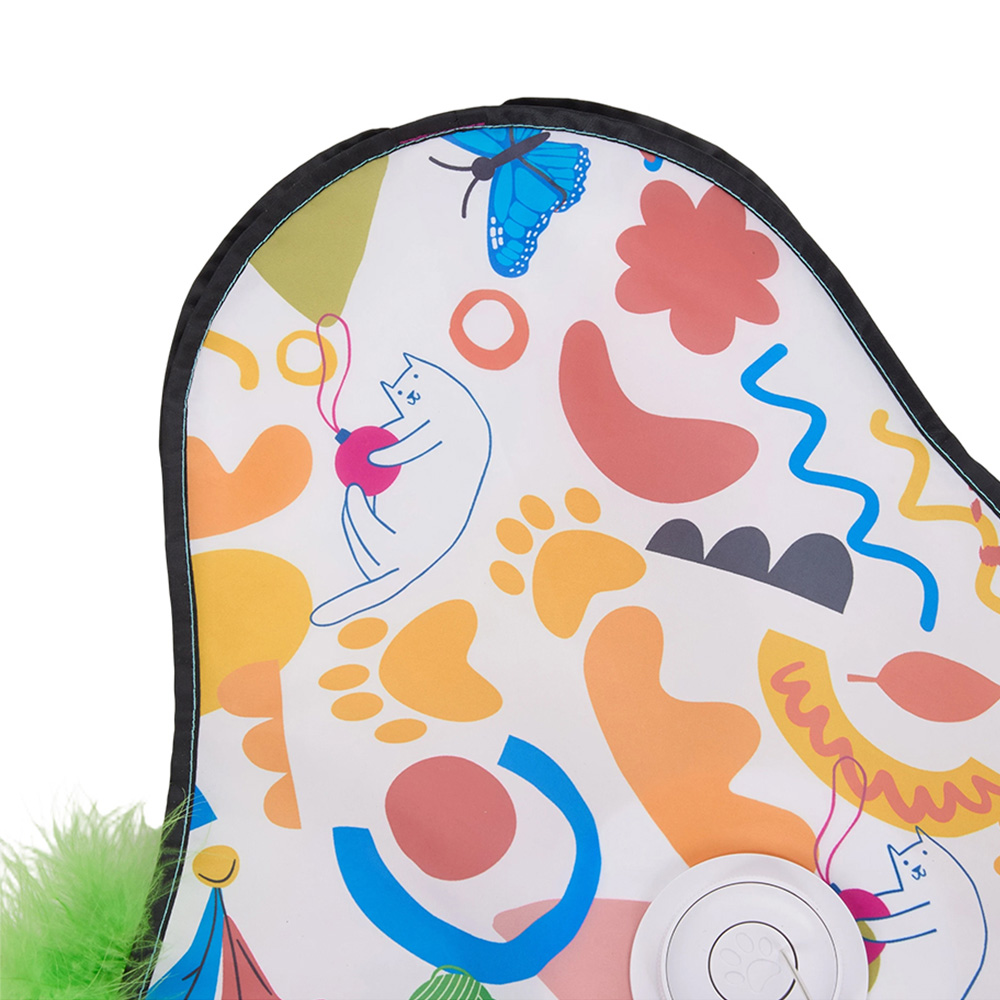 H&O Direct Orange Rechargeable Interactive Cat Toy with Butterfly Image 3