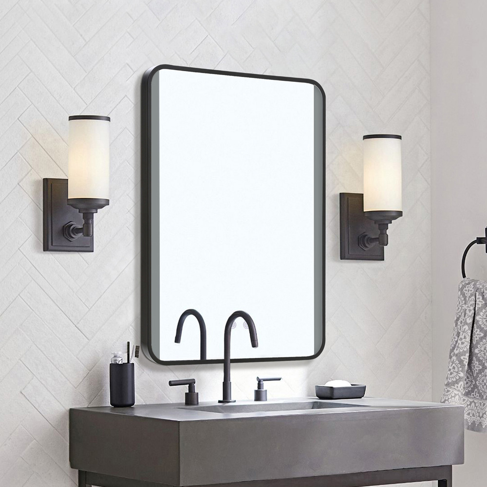 Living and Home Black Frame LED Bathroom Vanity Mirror 50 x 70cm Image 7