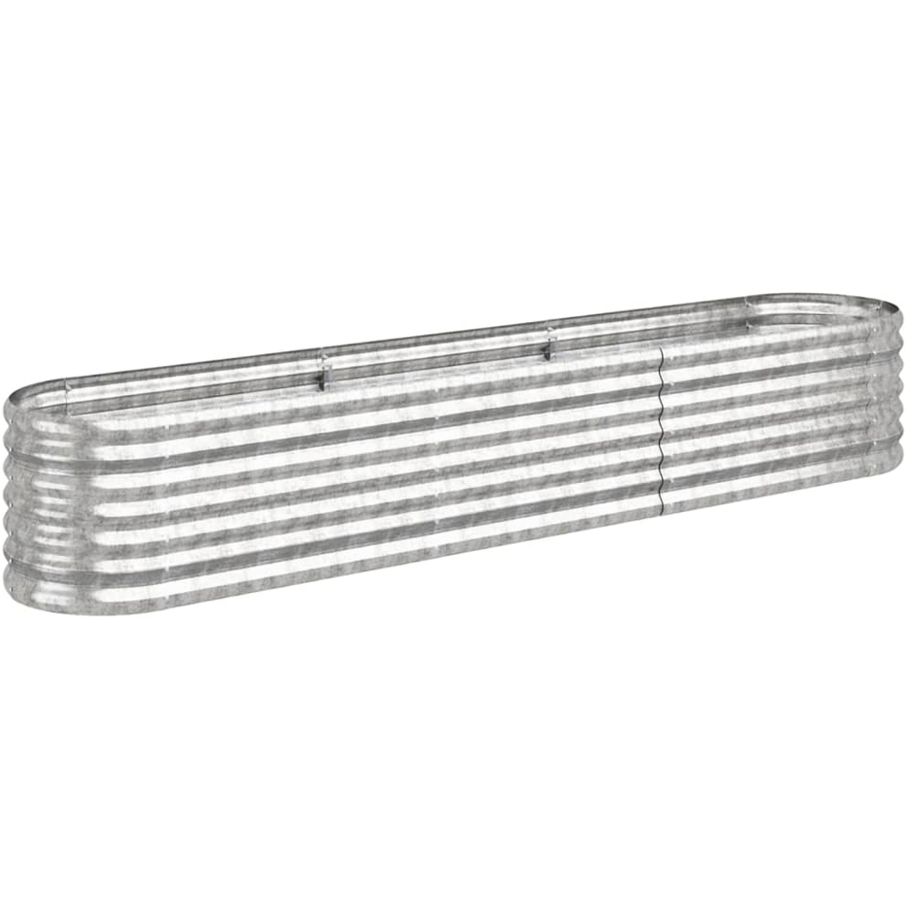 vidaXL Silver Galvanised Steel Raised Garden Bed 36 x 40 x 224cm Image 1