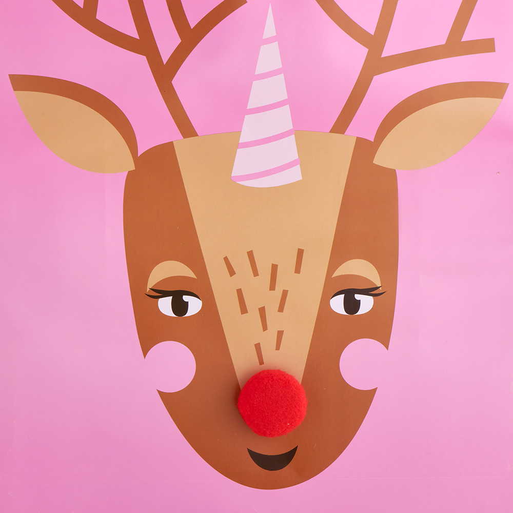 Wilko Festive Joy Jumbo Reindeer Gift Bag Image 4