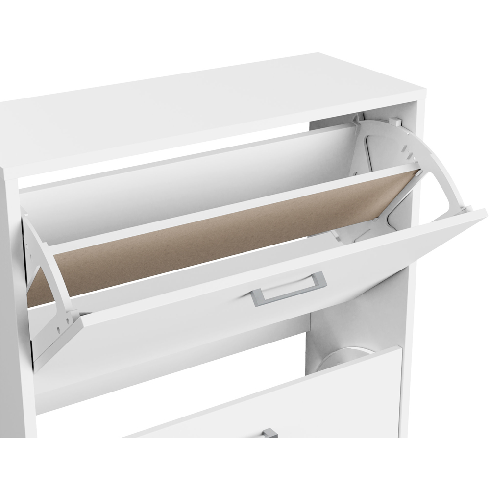 GFW Stirling 2 Tier White Shoe Cabinet Image 6