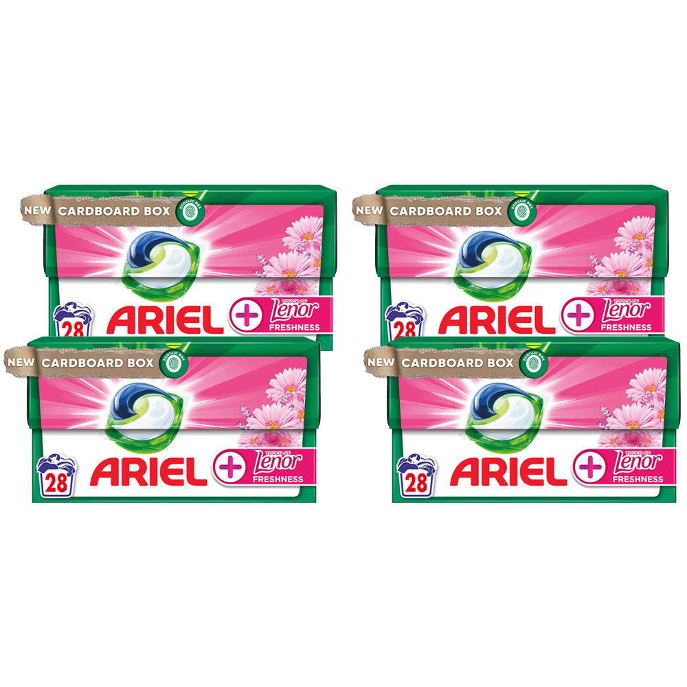 Ariel Lenor All in 1 Pods Washing Liquid Capsules 28 Washes Case of 4 Image 1