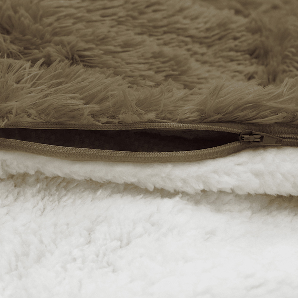 Velosso Alaska Single Taupe Faux Fur Duvet Set Image 3