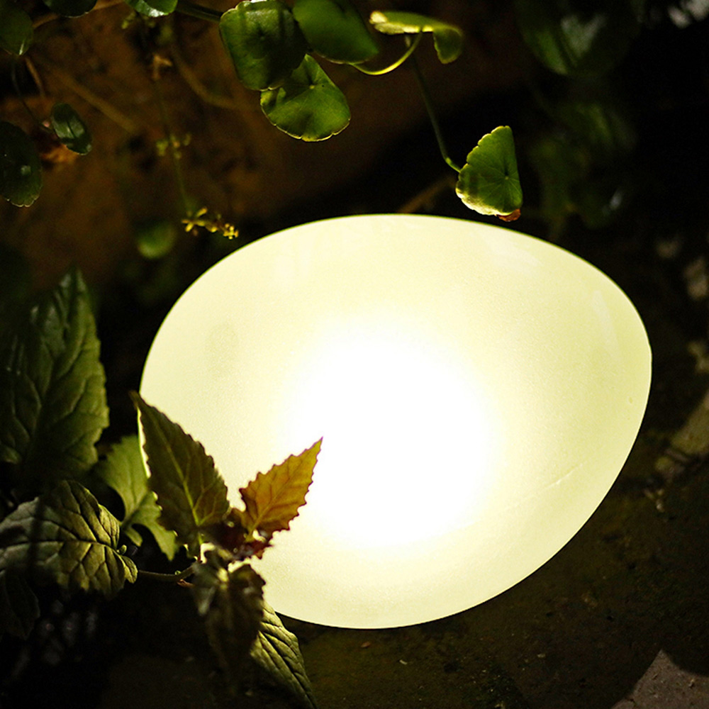 Callow Large White Solar LED Stone Light Image 4