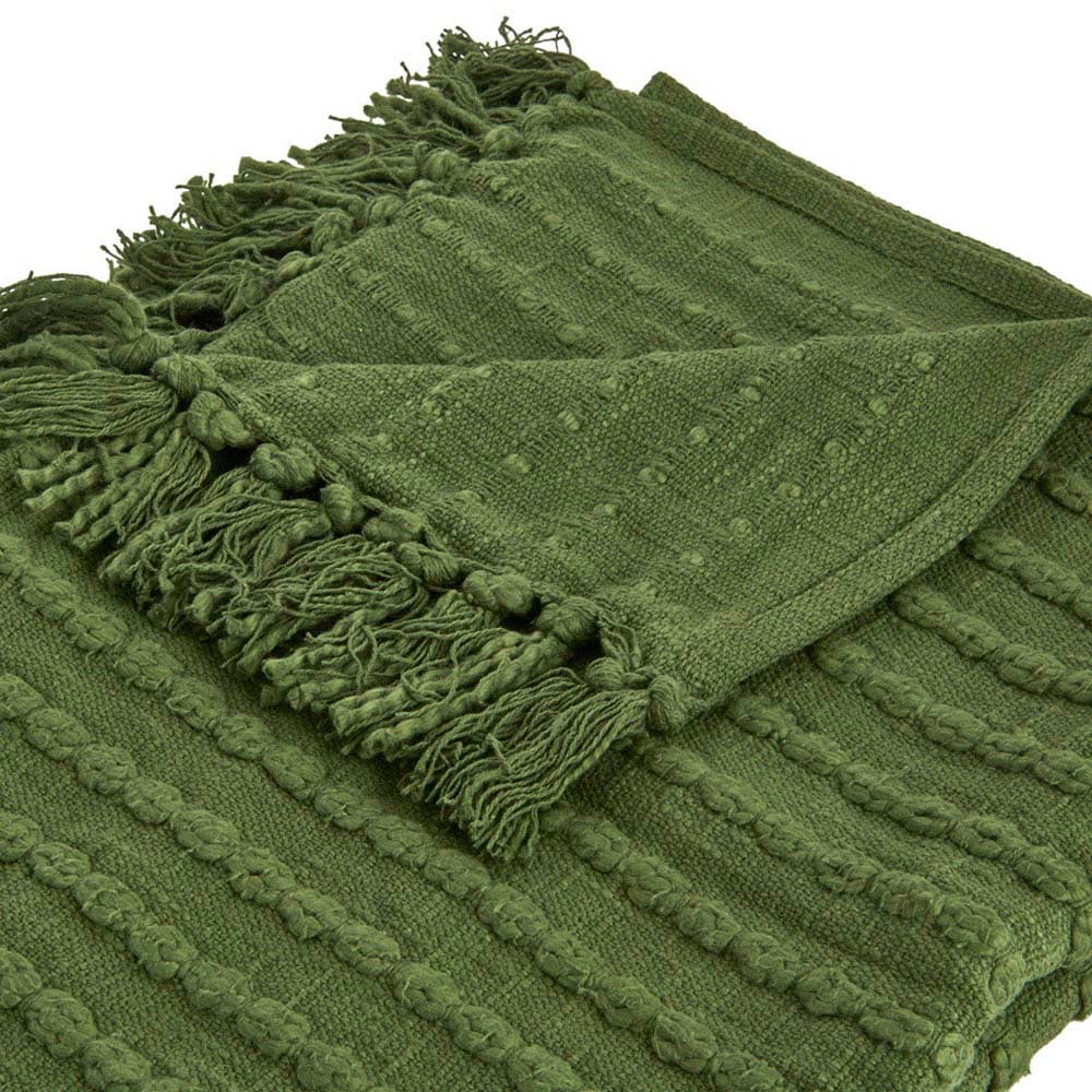 Wilko Green Chunky Throw 120 x 150cm Image 2