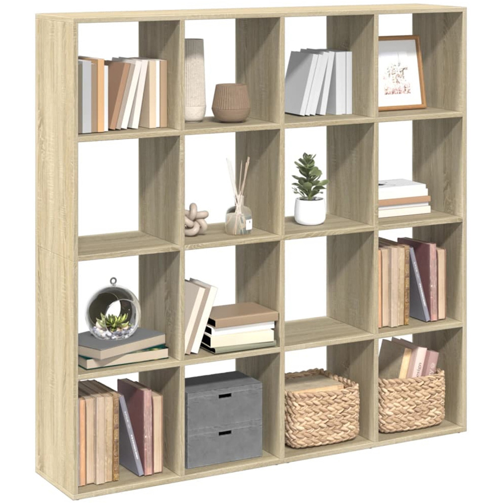 vidaXL 16 Shelf Sonoma Oak Bookcase Image 4
