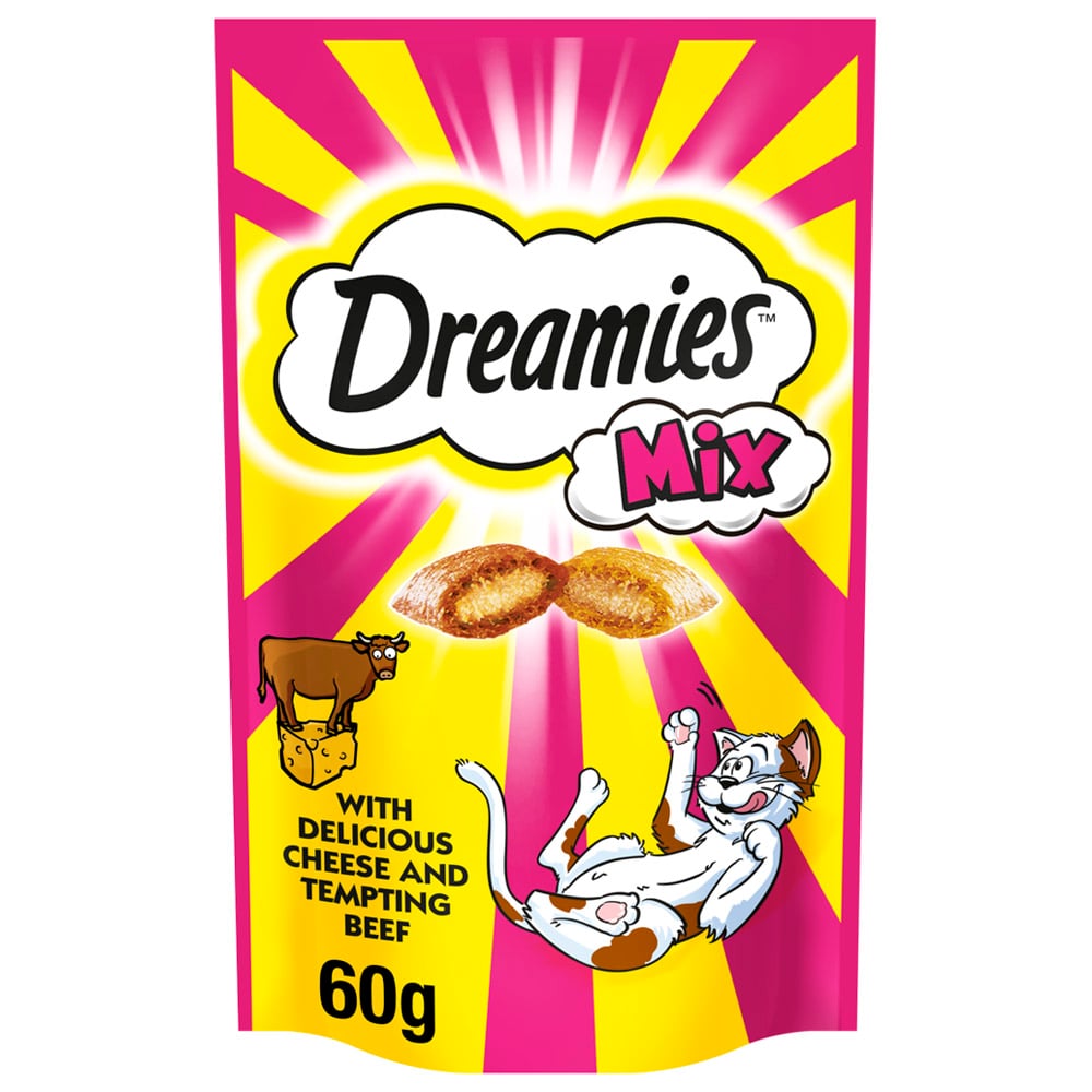 Dreamies Mix Beef and Cheese Cat Treats 60g Image 1