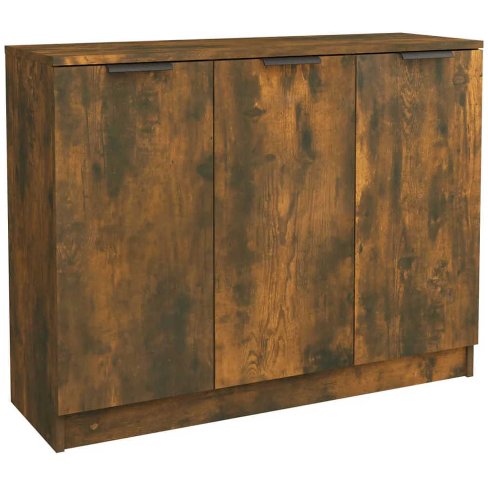 vidaXL 3 Door Smoked Oak Sideboard Image 2