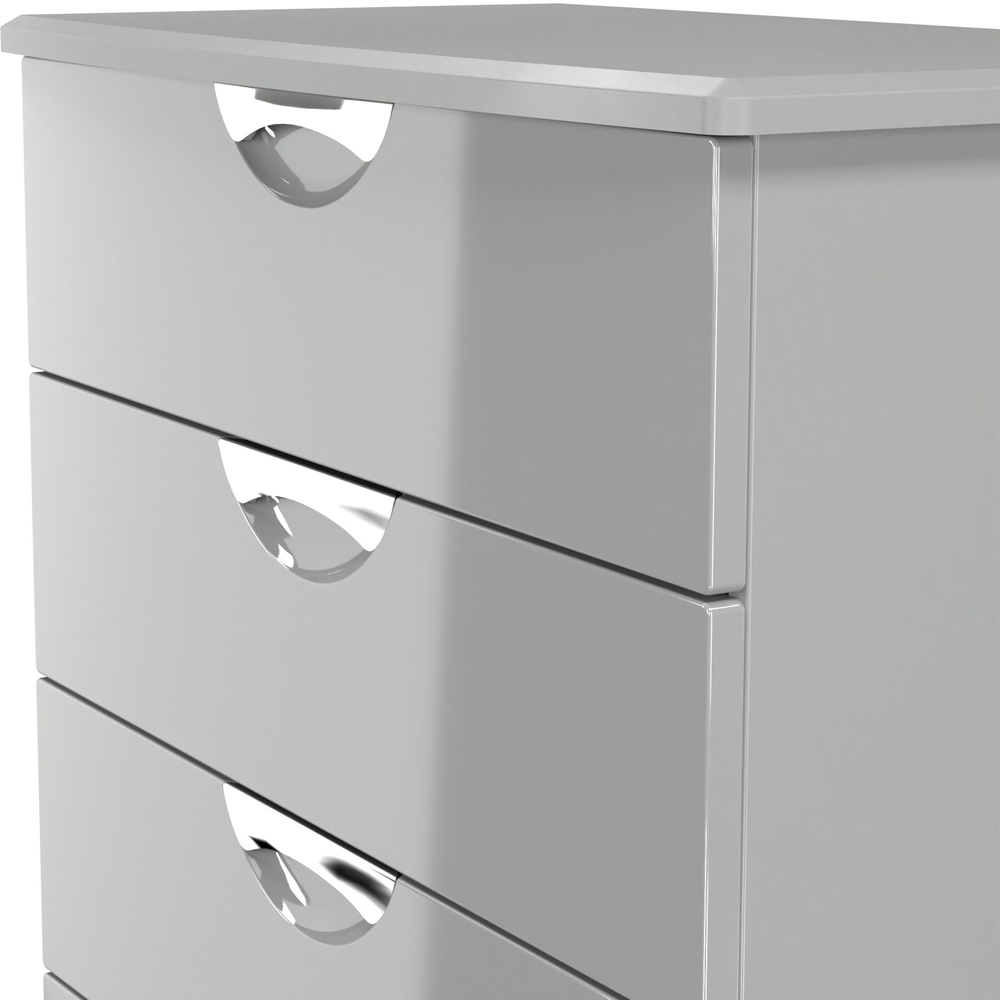 Crowndale Camden 5 Drawer Grey Gloss and Dusk Grey Chest of Drawers Ready Assembled Image 5