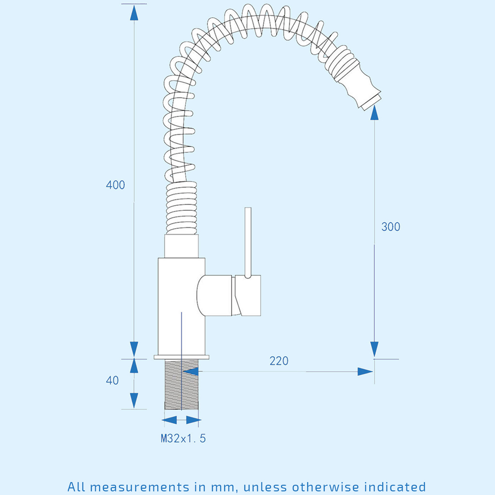 Nes Home Corry Chrome Single Lever Pull Out Hose Monobloc Kitchen Mixer Tap Image 5