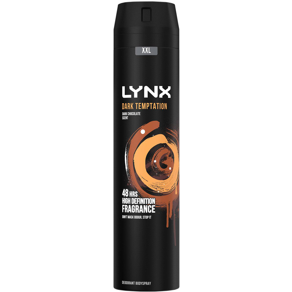 Lynx Dark Temptation Dark Chocolate 48H Protection Deodorant Body Spray 250ml 3 Pack Image 2