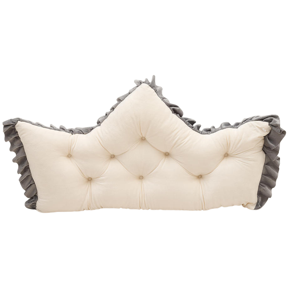 Living and Home Pearl White and Grey Button Tufted Crown Headboard Pillow 50 x 90cm Image 4