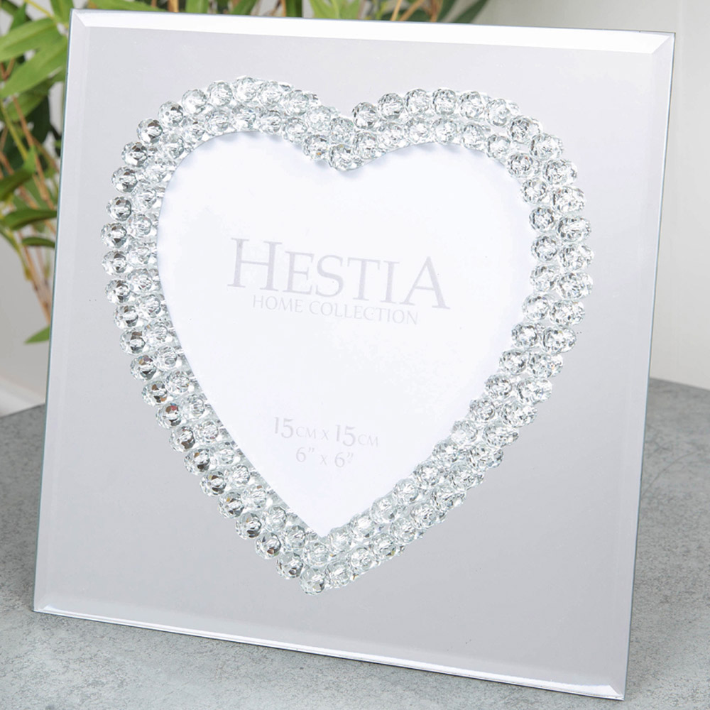 Hestia Heart Design Glass Photo Frame 6 x 6inch Image 2