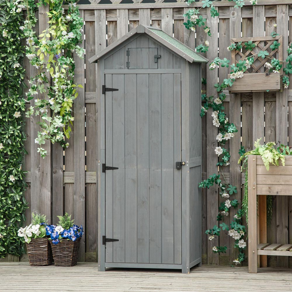 Outsunny 2.2 x 1.5ft Grey Tool Shed Image 2