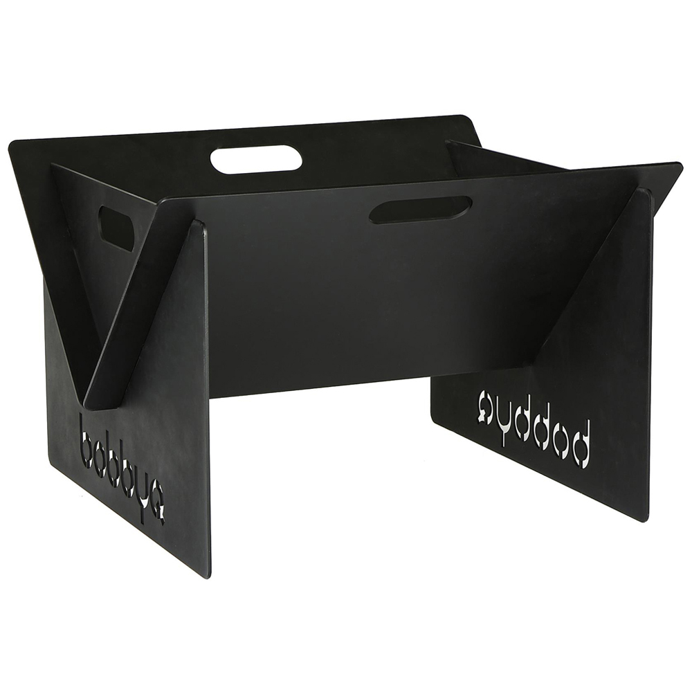 BobbyQ Black Portable Flat Pack Fire Pit 40 x 46cm Image 1